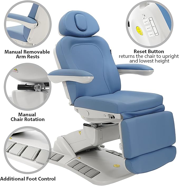 SKINACT Palma Electric Medical Spa Treatment Table (Light Saphire)
