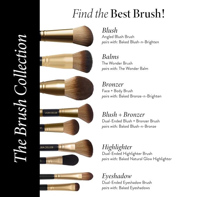 LAURA GELLER NEW YORK All-Over Eye Shadow Brush, Black Wooden Handle