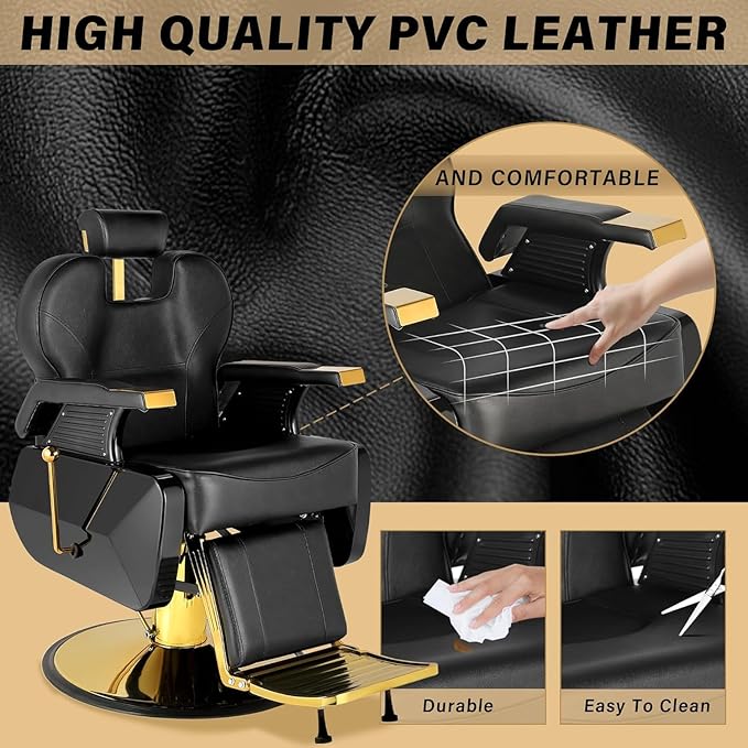 Barber Chair Salon Chairs for Hair Stylist Heavy Duty Hydraulic Reclining for Salon Barbershop Hair Stylist Home