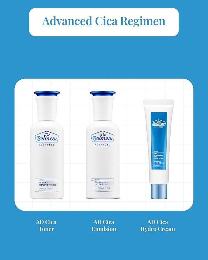 DR. BELMEUR Advanced Cica Hydro Cream (2fl oz) - Soothing, Barrier-Strengthening Face Moisturizer for Sensitive Skin. Korean Skin Care. Centella Asiatica, Hyaluronic Acid.