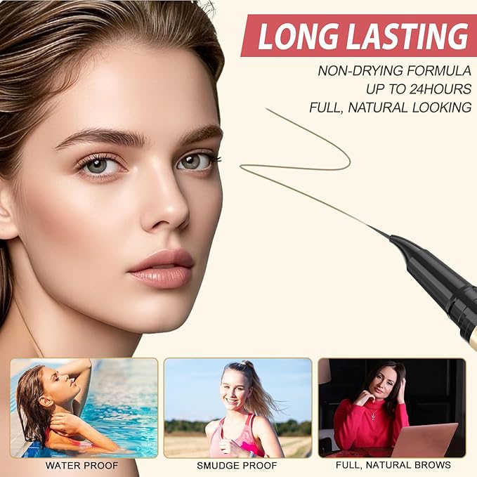 LAVONE Eyebrow Pen, 2-in-1 Eyebrow Pencils for Women with 4 Tip Microblading Eyebrow Pencil and Curved Precise Brow Pencil, Waterproof Eyebrow Pencil Create Full, Natural Hair-Like Brows, Dark Blonde
