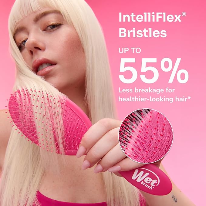 Wet Brush Shine Enhancer Hair Brush, Pink - Exclusive Ultra-soft IntelliFlex Bristles - Natural Boar Bristles Leave Hair Shiny And Smooth For All - For Women, Men, Wet And Dry Hair