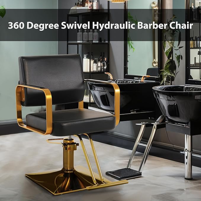 Salon Chairs for Hair Stylist Chair Hydraulic Pump Hair Salon Chair 360 Degree Rotating Barber Chair, Spa Beauty Equipment for Hair Stylists, Tattoo Artists, Cosmetologists (Not Tilting)