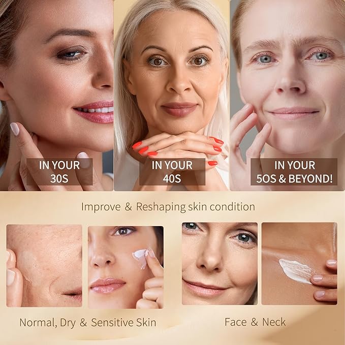 Tighten and Lift Neck Cream, Deep Hydration Neck Firming Cream with Retinol, Collagen & Honey Anti-Aging & Wrinkle Moisturizer for Face, Neck & Décolleté Women & Men 1.7 Fl Oz