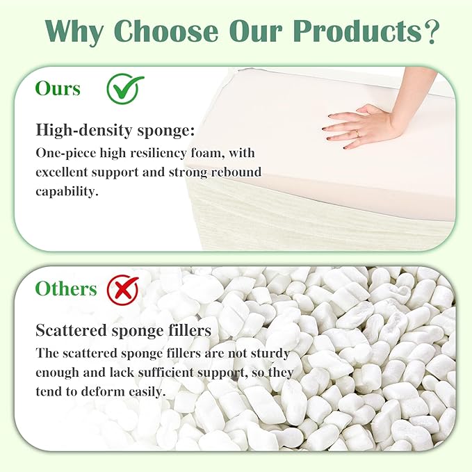 Rectangular Stuffed Pouf Ottoman with Foam Chunk Filling, Coral Fleece and Furry Fabric Design, Multi-Functional Floor Pouf for Living Room, Beige