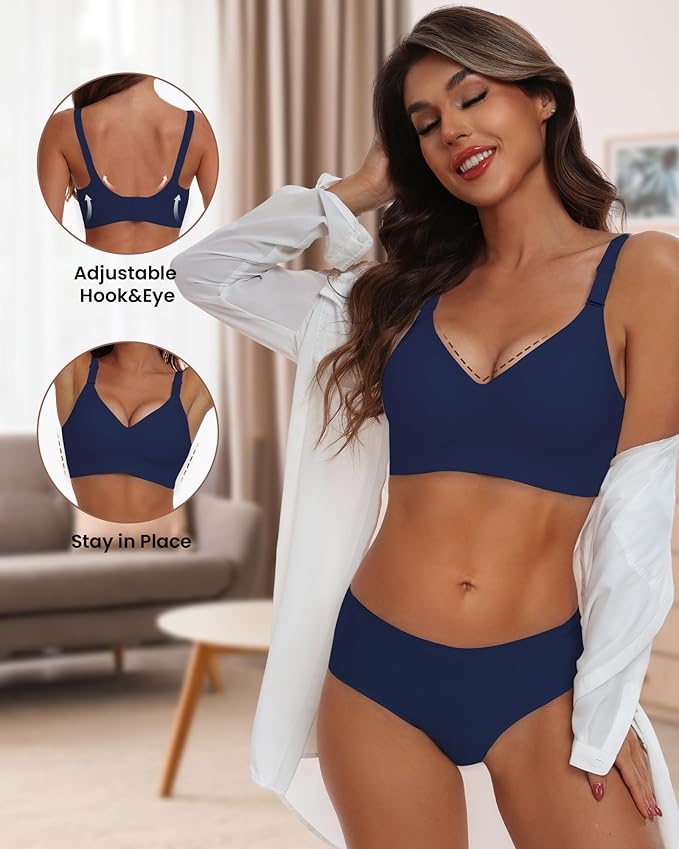 HORISUN Comfortable Seamless Full Coverage Bra for Women Wireless Bras with Soft Support Regular and Plus Size