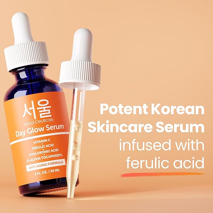 SeoulCeuticals Korean Skin Care 20% Vitamin C Hyaluronic Acid Serum + CE Ferulic Acid - Potent Anti Aging Vit C, Anti Wrinkle K Beauty Skincare 1oz