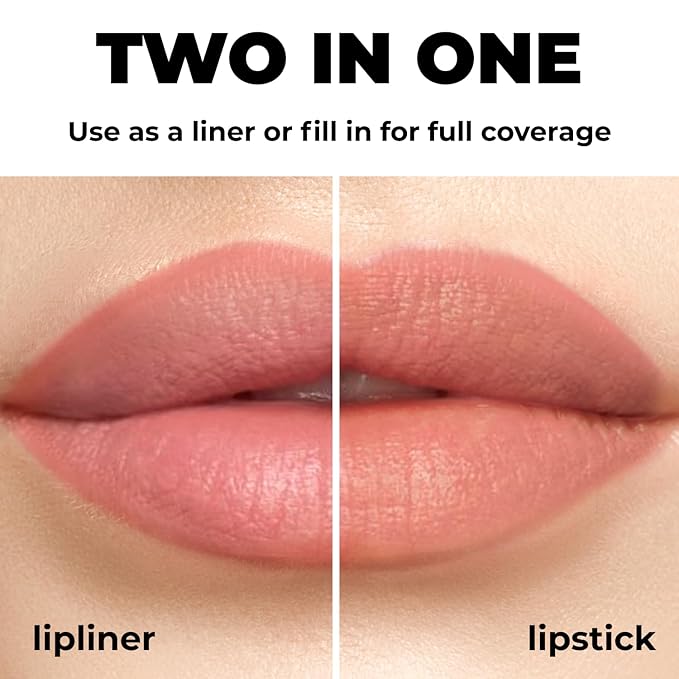 Lamel Matte Gel Lip Liner Pencil | Weightless & CreamyTexture - Sharpenable - Longwear & Waterproof - High Pigmented & Flawless Finish - Cruelty-free & Paraben-Free, 401, 1,7g/0.05oz. (Coral)