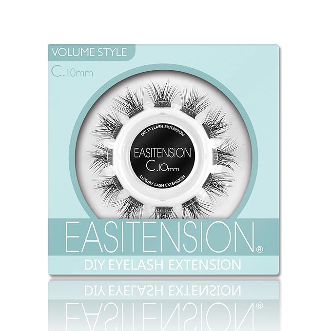 DIY Eyelash Extension, 3D Effect Individual Glue Bonded Lash Clusters Volume Lashes Set, Home Eyelash Extension, D curl Lashes Pack (10MM-Volume)