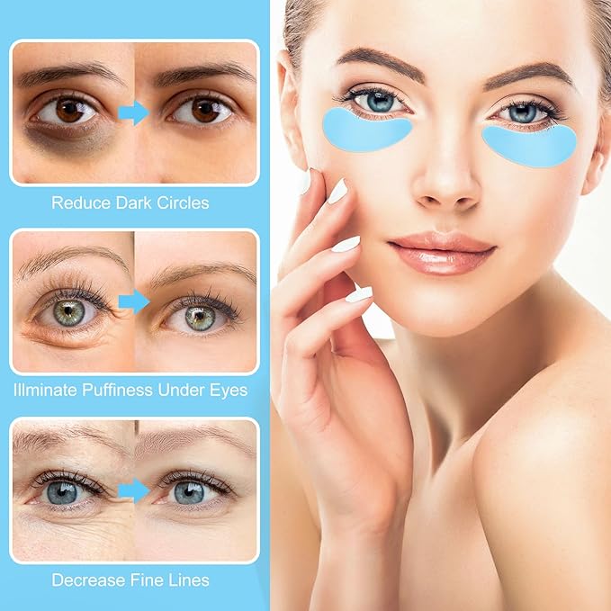 5 Pairs Under Eye Patches Silicone, Colorful Reusable Eye Mask for Dark Circles Puffiness Wrinkles Fine Lines Self Skin Care Stuff Beauty Products Weekend Gifts for Women Teen Girls