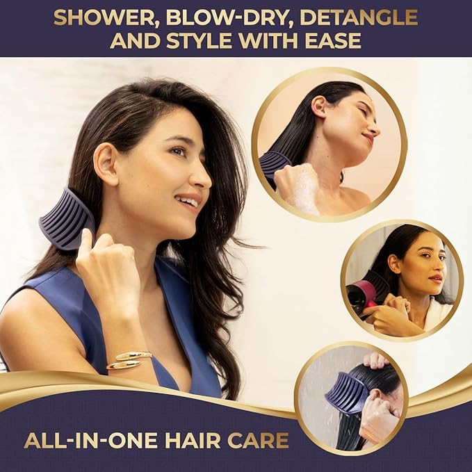 Vented Detangling Brush for Wet or Dry, Thick, Coily, and Curly Hair | Curved Vent Brush for Blow Drying