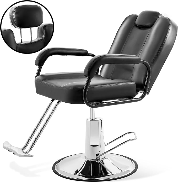 Merax Hydraulic Recliner Barber Chair for Hair Salon with 20% Extra Wider Seat & Heavy Duty Hydraulic Pump, Upgraded Salon Beauty Equipment