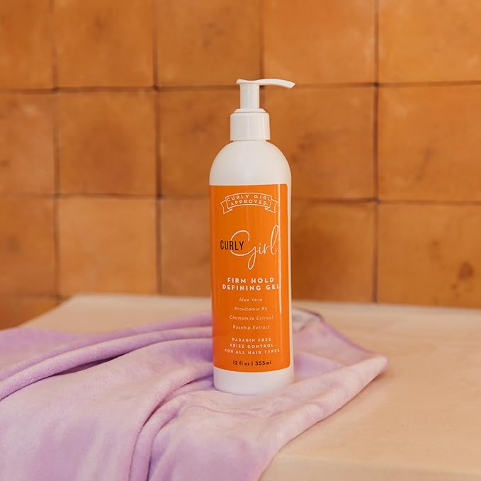 Curly Girl Firm Hold Defining Gel For Curls, Strong Hold Frizz Control Curly Hair Gel, Paraben Free, Aloe Vera, Water Soluble