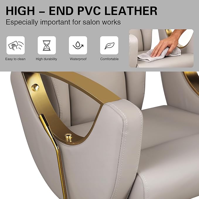 Barber Chair Salon Chair Hydraulic Reclining Barber Chairs 360 Degrees Rolling Swivel Hair Styling Chair Cutting Chairs Salon Shampoo Equipmen - Grey