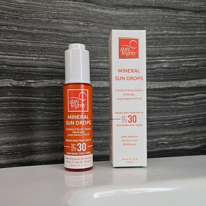 Suntegrity Mineral Sun Drops SPF 30 | Broad Spectrum Zinc Oxide Sunscreen for Face | Vegan, Reef-Safe, Non-Greasy Daily Sun Protection | Fragrance-Free, Lightweight Formula