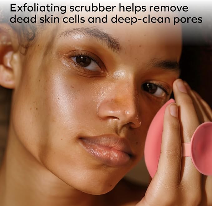 Bella Ciao 6-in-1 Facial Skin Care Products, Makeup Remover, Exfoliating Brush, 4-Piece Blackhead Removal Kit, Complete Skincare Set, Deep Facial Cleansing Brush (Pink)