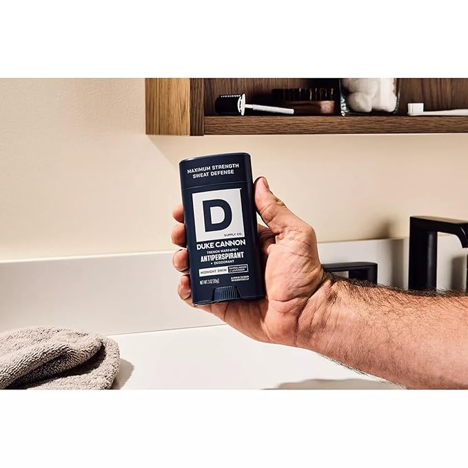 Duke Cannon Supply Co. Anti-Perspirant Deodorant for Men 3 oz. Midnight Swim, 2 Pack - Unique Masculine Scent, Odor Control & Soothe Skin