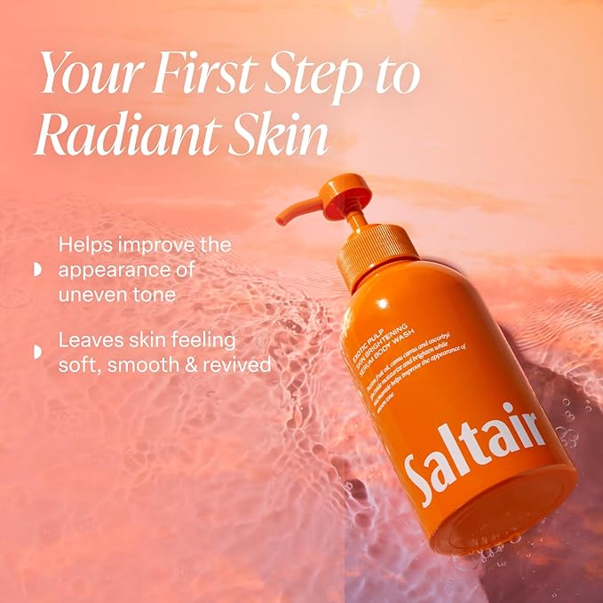 Saltair Body Wash, Exotic Pulp 2-Pack. Moisturizing Body Cleanser with Monoi Oil and Cupuacu Butter. Luxury Shower Gel for Women. Vegan, Cruelty-Free, Paraben-Free. 2x 17oz Pump Bottles.