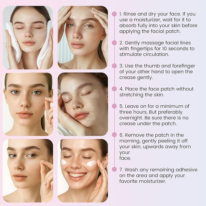 New Anti Facial Wrinkle Patches: Anti Wrinkle Patches Overnight - Smile Line Pathces - Facial Wrinkle Patche for Forehead, Smile Line, Under Eye 144 Pcs (1 Count (Pack of 144), Unscented)