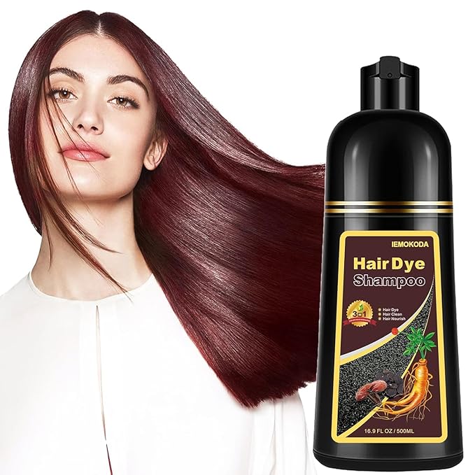 Cherry Brown Hair Dye Shampoo 3 in 1,Hair Color Shampoo Works in Minutes,Brown Hair Shampoo & Shampoo Para Pintar el Cabello