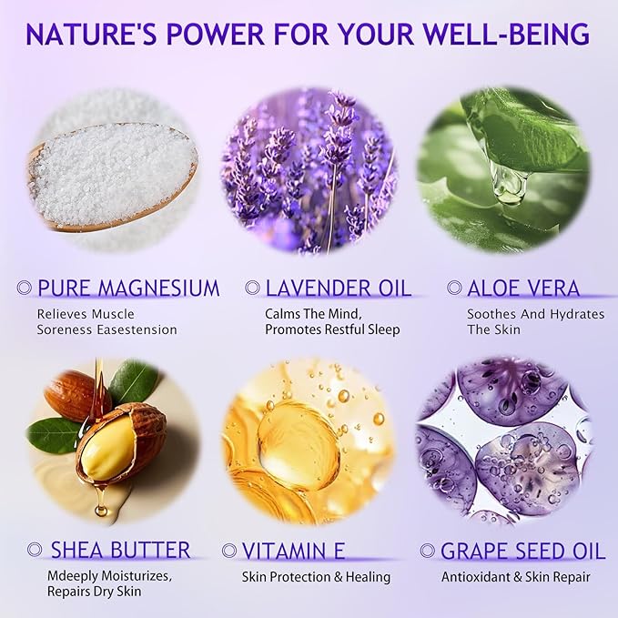 Magnesium Lotion | Magnesium Cream for All skin types, Bedtime Routine, Fast-Absorbing Non-Greasy, Unscented, for Legs, Calves & Feet, 4.23 fl oz