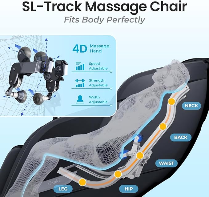 Osaki Vibe 4D l 4D Massage Mechanism l Automatic Body Scan l Deep Calf-Kneading l Space-Saving Technology l 3-Stage Zero Gravity l 32-Cell Full Body Air Massage