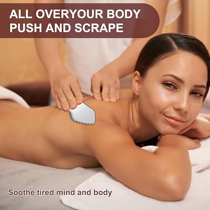 Gua Sha Facial Tools, Upgrade Stainless Steel Gua-sha, Guasha Tool for Face and Body Treatment, Muscle Tension and Puffiness Relief for Guasha Tool, Skin Care Gifts for Women