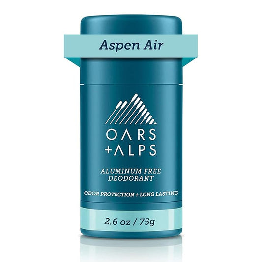 Oars + Alps Deodorant for Men & Women, Aluminum Free Deodorant for Men, Dermatologist Tested, Clean Ingredients, Non Toxic, Vegan, Long Lasting, Odor Protection, Aspen Air, 1pk, 2.6oz