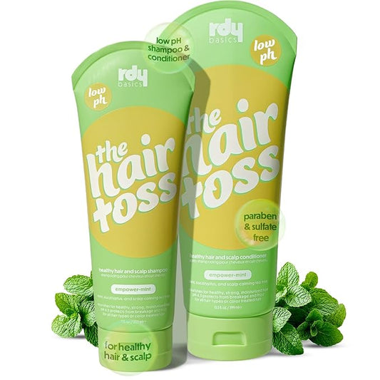 The Hair Toss Men & Women Shampoo And Conditioner Set 13.5floz/7floz - Mint - Formulated 4.5pH Moisturizing Paraben and Sulfate Free Shampoo and Conditioner Set, Hair Care Sets