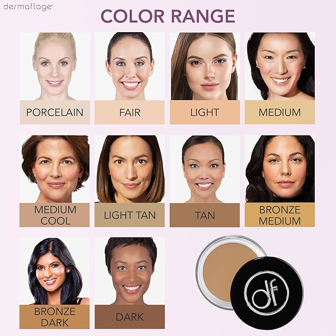 Waterproof Concealer Cream, Full Coverage Waterproof Makeup, Color Match Promise by Dermaflage, 6g/.2oz (Bronze Medium)