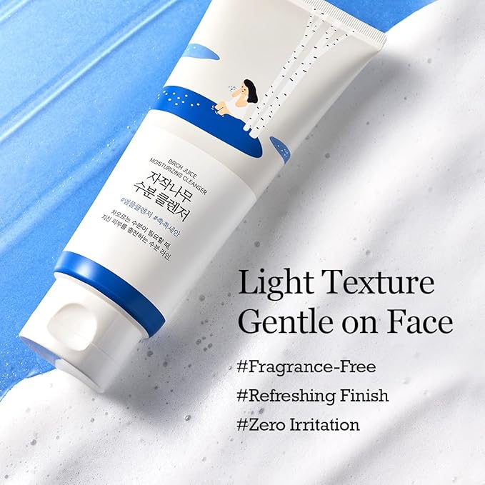 ROUND LAB Birch Juice Moisturizing Cleanser | Unclogs hidden sebum, Clears away dead skin cells., Soothing, Low pH, Gel Type Cleanser (5.07 fl.oz)