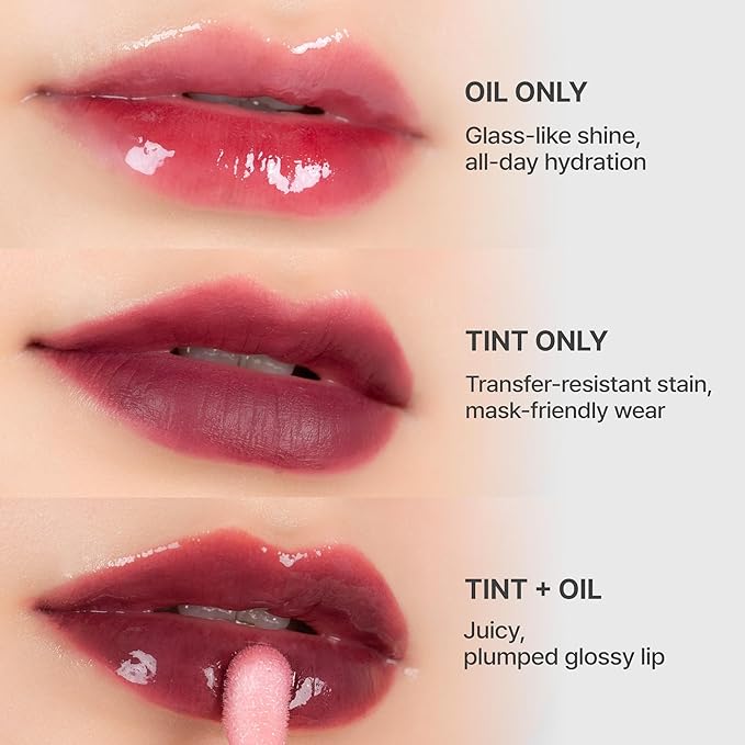 Epielle Herg Dual Lip Tint & Oil Pinot Noir & Bubble Berry, Double-Ended 2-in-1 Korean Lip Tint & Lip Plumper, Long-Lasting, Stocking Stuffers, Thanksgiving Essentials