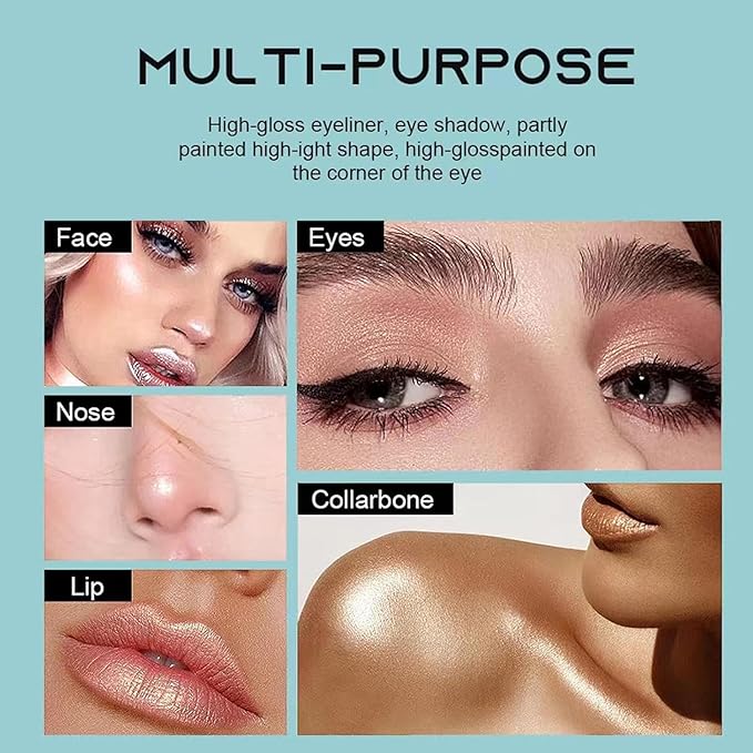 5 color set Eyeshadow Stick Eye Shadow Brightener Stick Eyeliner Pencil Cream Shimmer Glitter Smooth Eyeshadow Pencil Nude Korea Primer Highlighter Natural Waterproof Long Lasting