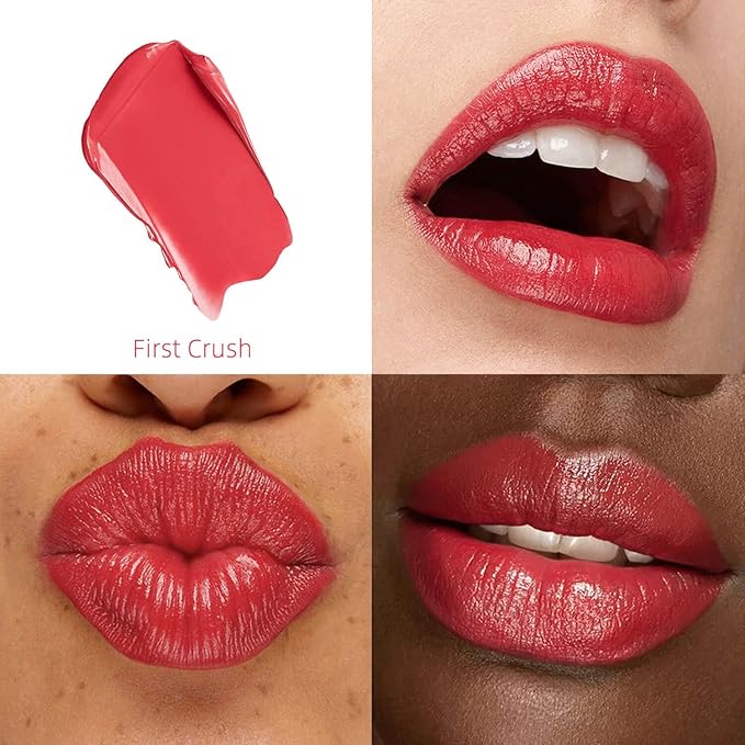 2-Pack Moisturizing Classic Red & Cocoa Lipstick Set – Hydrating Creamy Lip Color for Dry, Cracked Lips, Weightless Glossy Lip Balm with Vitamin E, Long Lasting Vegan Lipstick