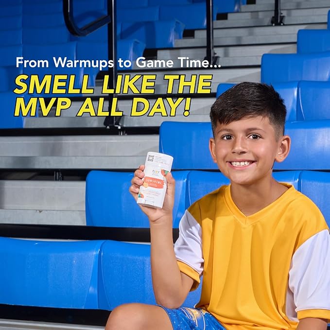 PLAY PITS - Kids Deodorant for Girls & Boys - Natural - Aluminum-Salt Free - Safe for Sensitive Skin – SONSHINE is Infused w/Orange & Peppermint Oils - Non-Toxic & Paraben Free - 2.65oz - 2pk