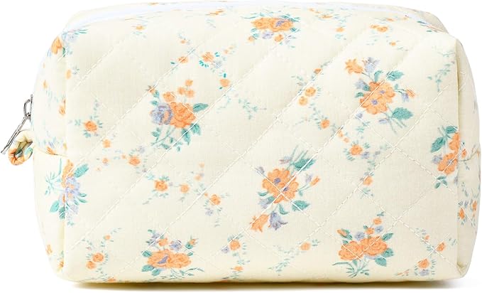 Soidram floral makeup bag quilted