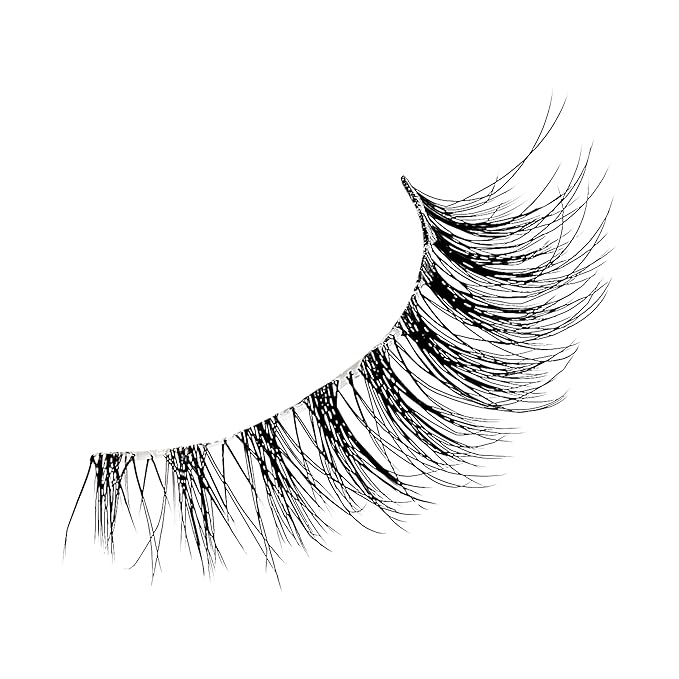 KISS The New Natural, False Eyelashes, 'Pearl Earring', 12 mm, Includes 4 Pairs Of Lashes, Contact Lens Friendly, Easy to Apply, Reusable Strip Lashes