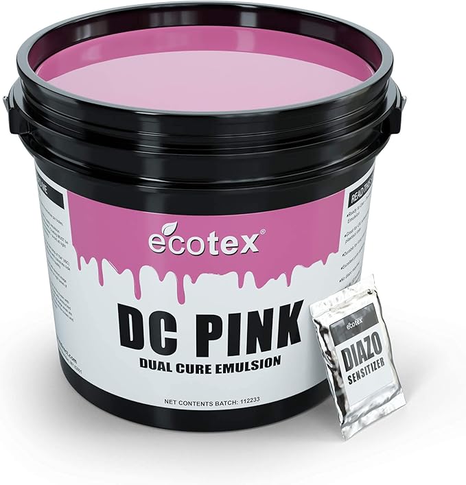 Ecotex DC Pink Screen Printing Emulsion (Pint - 16oz.) - Diazo Required Photo Emulsion for Silk Screens and Fabric - For Plastisol and Water Based Ink, Printing Supplies