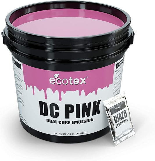Ecotex DC Pink Screen Printing Emulsion (Pint - 16oz.) - Diazo Required Photo Emulsion for Silk Screens and Fabric - For Plastisol and Water Based Ink, Printing Supplies