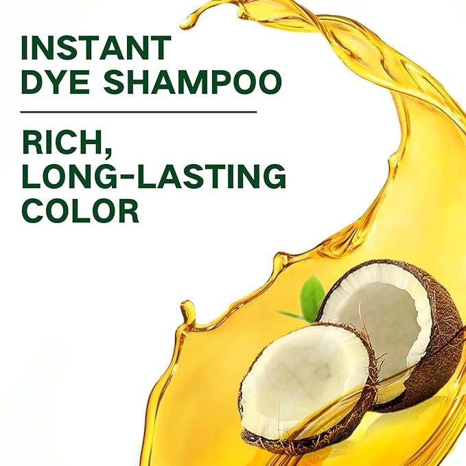Blonde Hair Dye Shampoo, Hair Color Shampoo for Women Men, Coconut Dye Shampoo, Long Lasting Brown Hair Dye, Colors in Minutes, Champu Para Pintar el Cabello, Easy to Use
