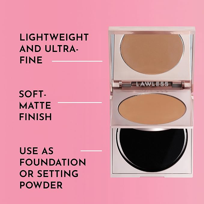 LAWLESS Women's Talc Free Skin Smoothing Powder, Tan, 0.32 oz / 9.1 g