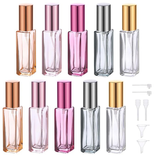 Segbeauty 10ml Mini Perfume Atomizer, 10 Pack Refillable Travel Size Bottles for Cologne, Empty Organizer Dispenser With Fine Mist Sprayer, Portable Leak-proof Bottle