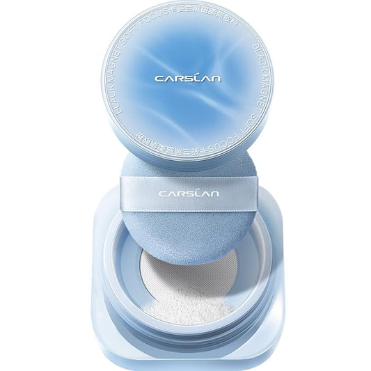CARSLAN 2.0 Black Magnet Soft Focus Make Up Powder, Waterproof Loose Setting Powder, 24H Longlasting, Oil Control, Talc-Free Face Powder, Cool Version, 05 Translucent For Dry&Com Skin, 0.28Oz