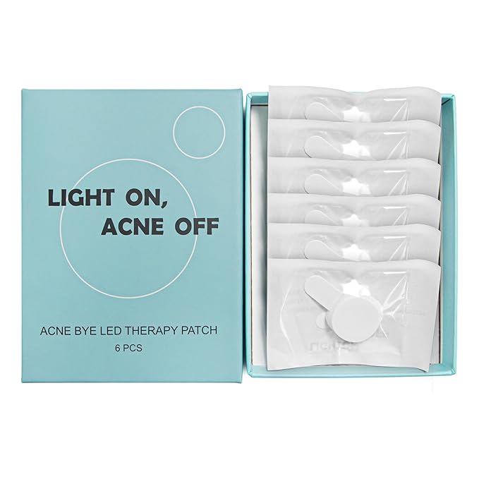 Elitzia Red Light Therapy Electronic Patch 6-Pack Reusable Hydrocolloid Patch Reduce Blemish Unclog Pores Skin Care for Sensitive Skin Home Use ETEAP6