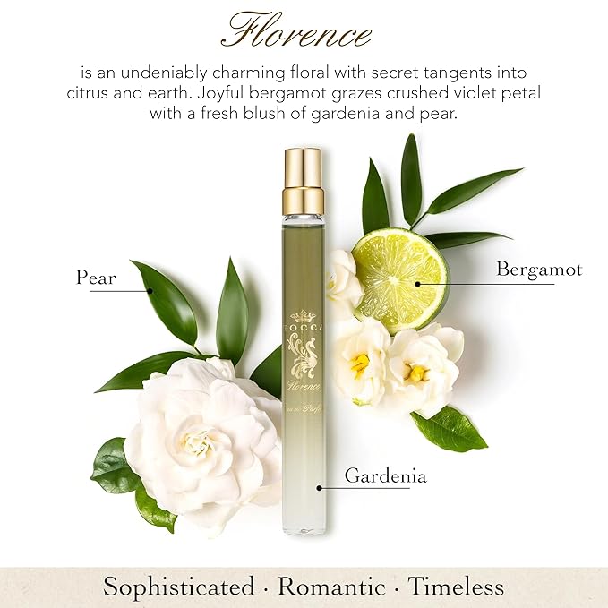 Tocca Florence Women's Perfume Travel Spray, 0.34 oz (10 ml) - Classic Floral, Bergamot, Pear, Gardenia Fragrance