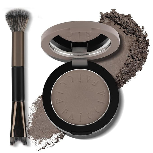Cool Toned Contour Palette with 2 IN 1 Nose Contouring Brush & Mirror, 【Delicate Texture】【Multi-Purposes & Buildable】【Long Lasting】, Grey Contour Powder Suitable for Cool Toned Fair Skin
