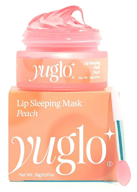 YUGLO Lip Sleeping Mask | Peach Flavor | Hydrating & Soothing Lip Treatment for  Dry, Chapped Lips | Plumps & Moisturizes | Overnight Lip Repair