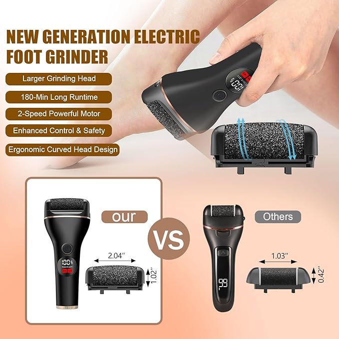 Electric Callus Remover for Feet with 17 in 1 Pedicure Kit, Rechargeable Waterproof Foot File Professional Foot Care Tools, Portable Callus Remover Kit to Remove Dead Skin Hard Skin Dry Cracks(Black)