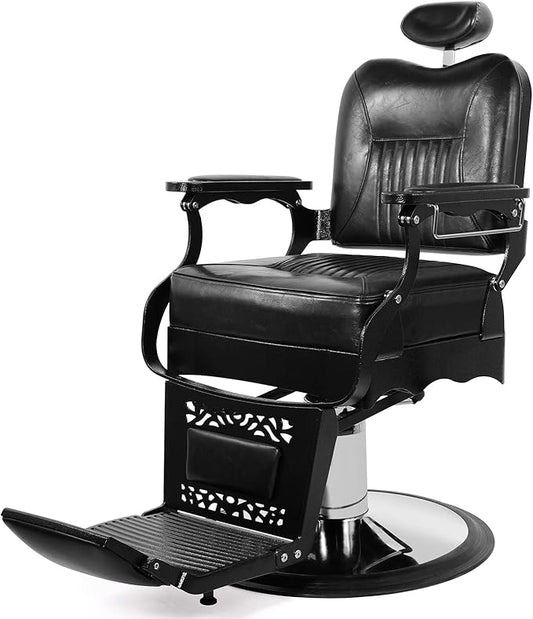 Vintage Barber Chair Heavy Duty Hydraulic Barber Chair Reclining Salon Chair for Hair Stylist Tattoo Chairs Stylist Chair Salon Equipment