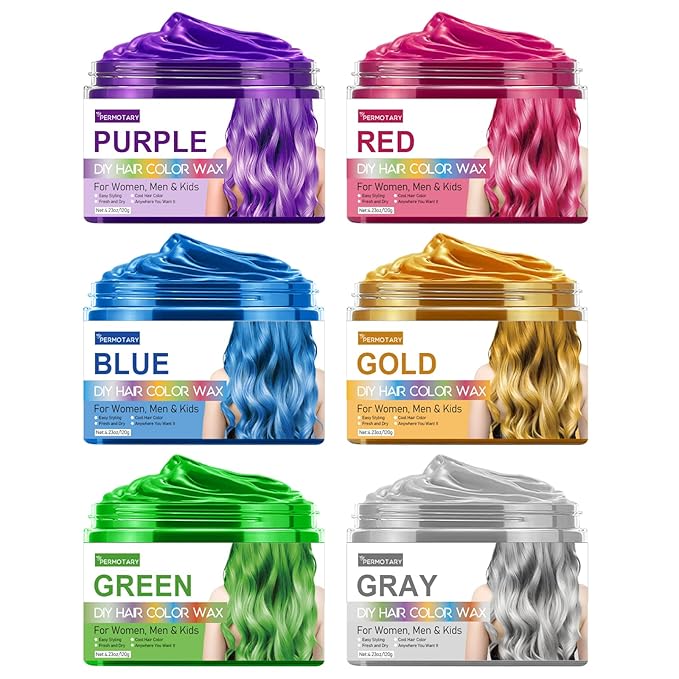Permotary 6 Colors Temporary Hair